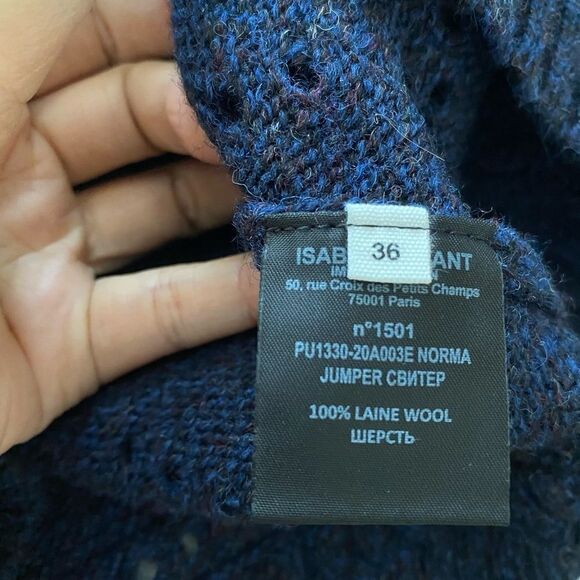 Isabel Marant Étoile Norma 100% wool Pullover in Midnight - Picture 11 of 12